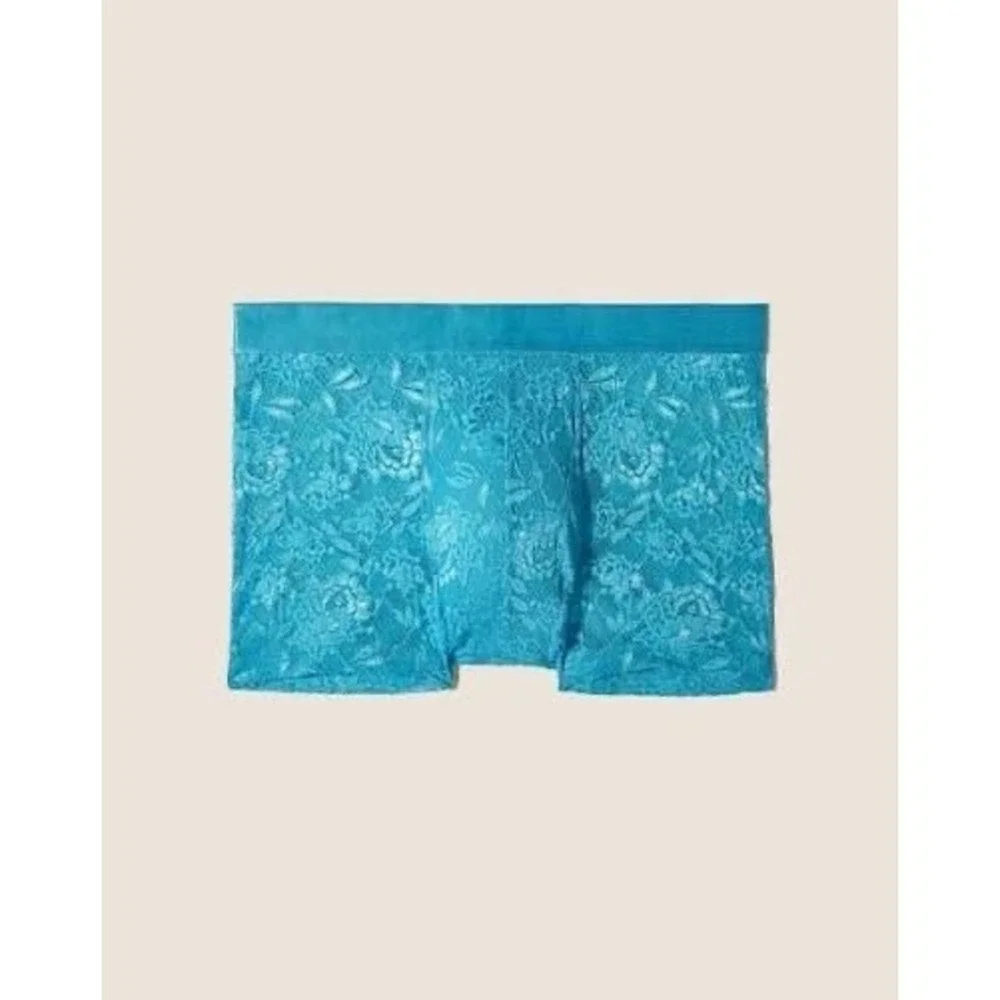 Cosabella Never Say Never Lace Trunk‎ Shorts Blue size L NWT